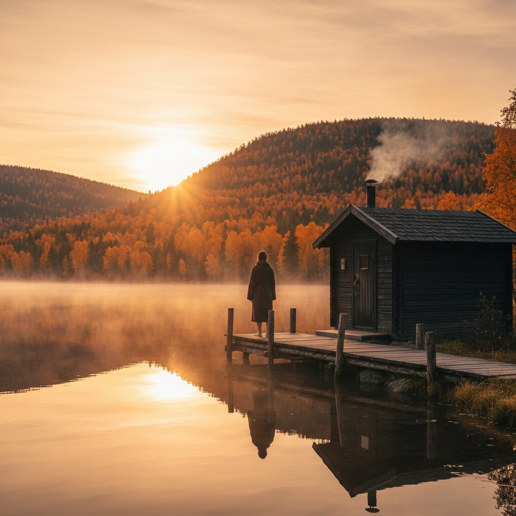 Amber Mornings: The Art of the Autumn Smoke Sauna at Lake Immeljärvi
