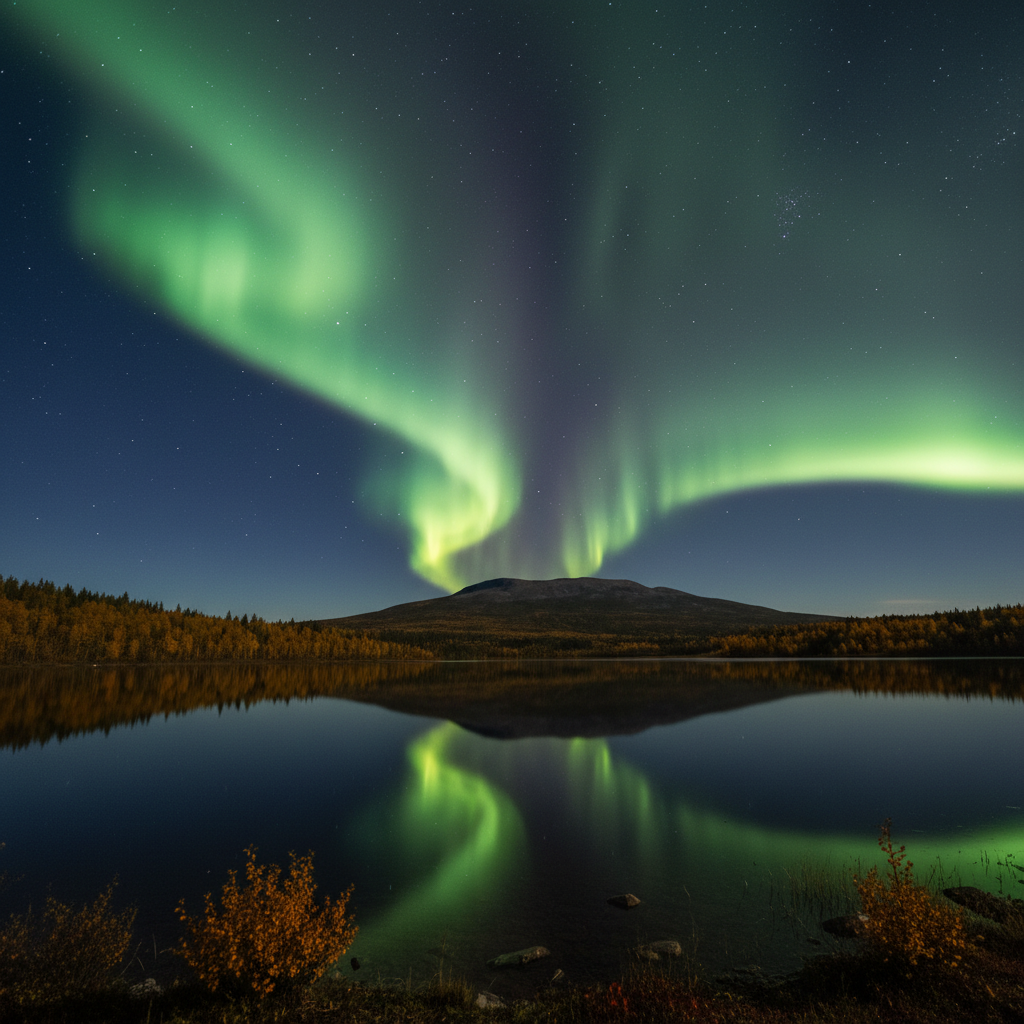 The Celestial Reflection: Aurora Hunting at Lake Sirkkajärvi